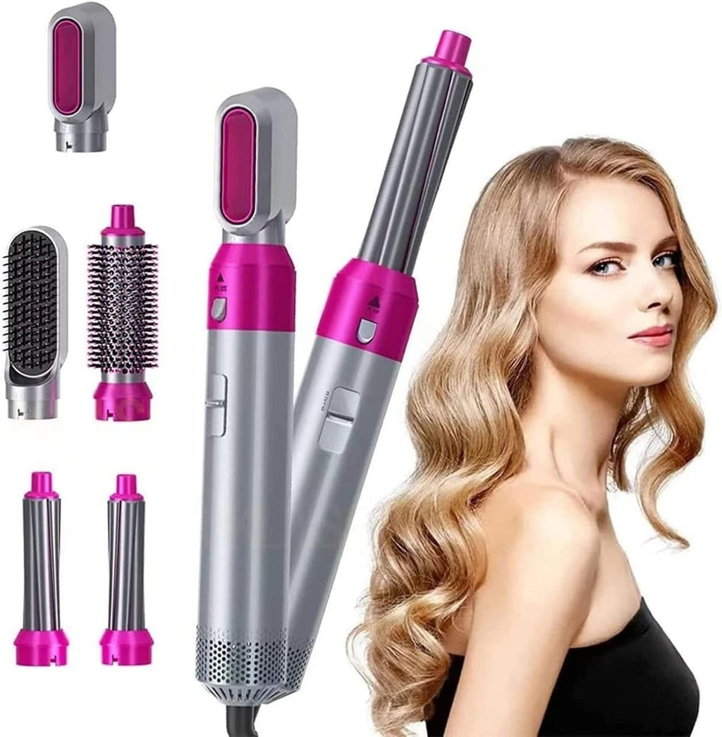 5 in 1 Hair Dryer Brush, Multifunctional Hot Air Styler, Blow Dryer/Curling Iron/Straightener for All Hair Types, 1000 Watts
