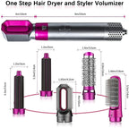 5 in 1 Hair Dryer Brush, Multifunctional Hot Air Styler, Blow Dryer/Curling Iron/Straightener for All Hair Types, 1000 Watts